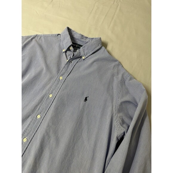 Ralph Lauren Men's XL Tall Classic Fit Blue Gingham Button-Down Shirt Oxford - Picture 1 of 15